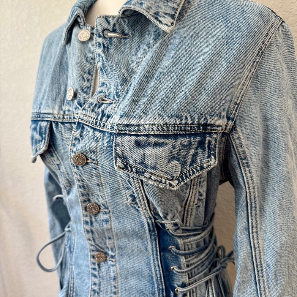 NWT Anthropologie Aureta Studio Lana Denim Corset Jacket Women's Size XS E - Picture 3 of 13
